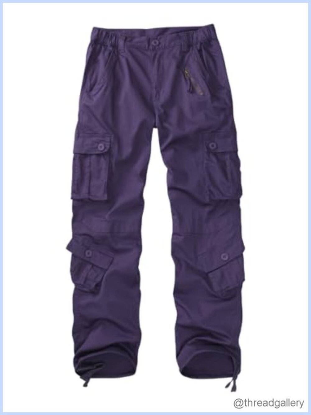 Women's Cotton Cargo Combat Work Pants Straight Leg 8 Pocket